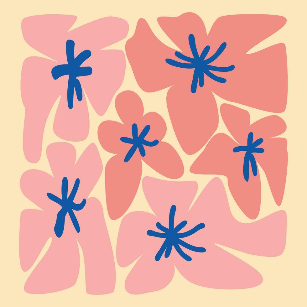 modern trendig matisse minimal stil. abstrakt häftig blommig affischer. samtida botaniska bakgrund, modern skriva ut blommig element vektor