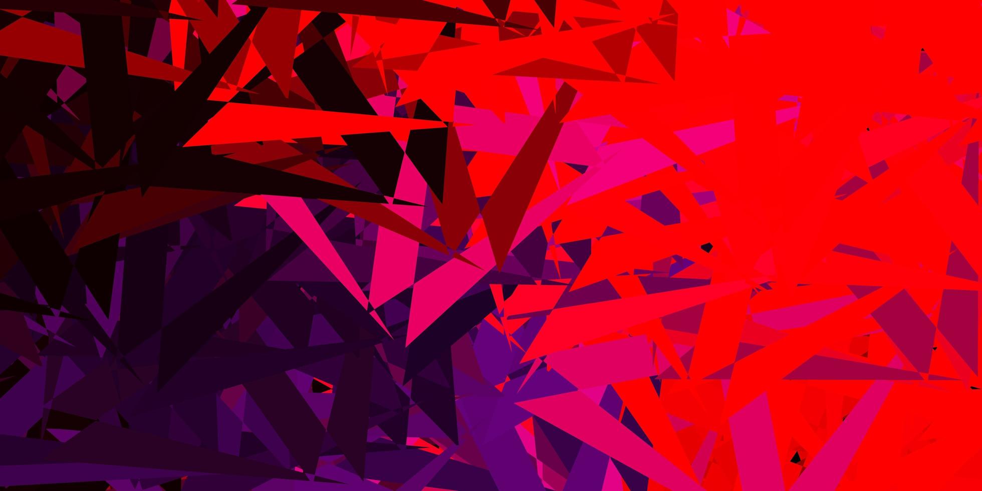 dunkelviolette, rosa Vektorschablone mit Dreiecksformen. vektor