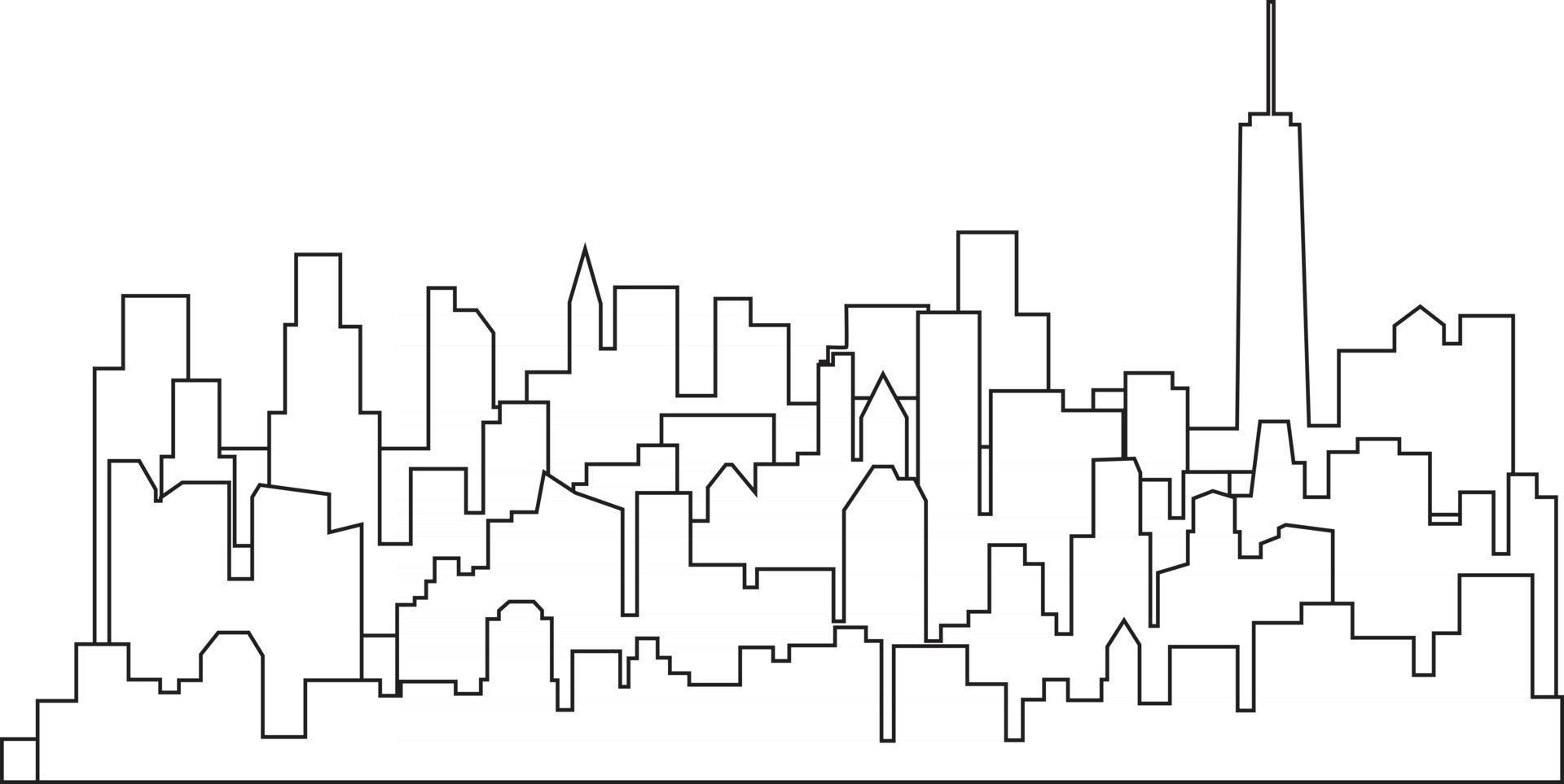 modern stadshorisont på vit bakgrund vektor