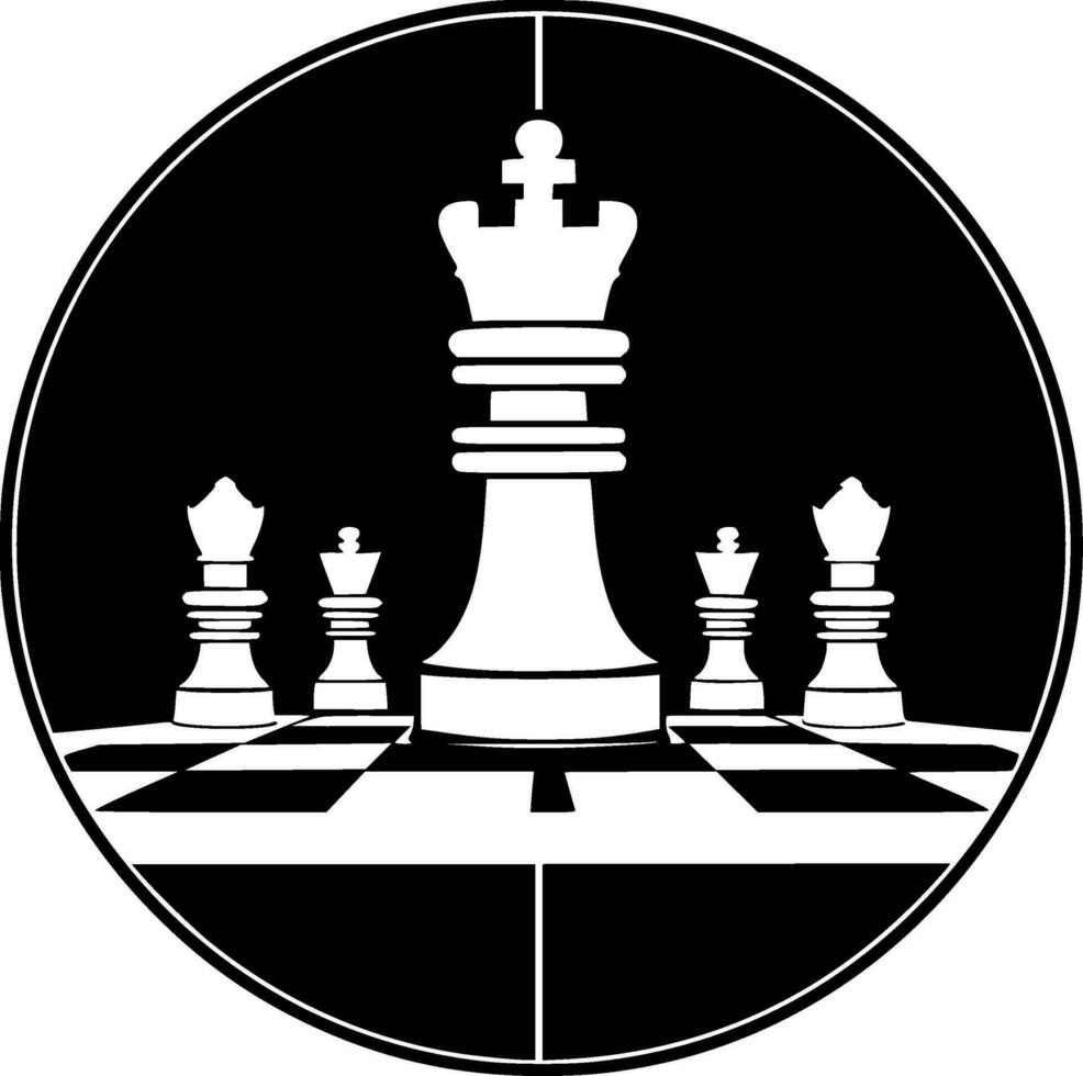 Schach - - minimalistisch und eben Logo - - Vektor Illustration