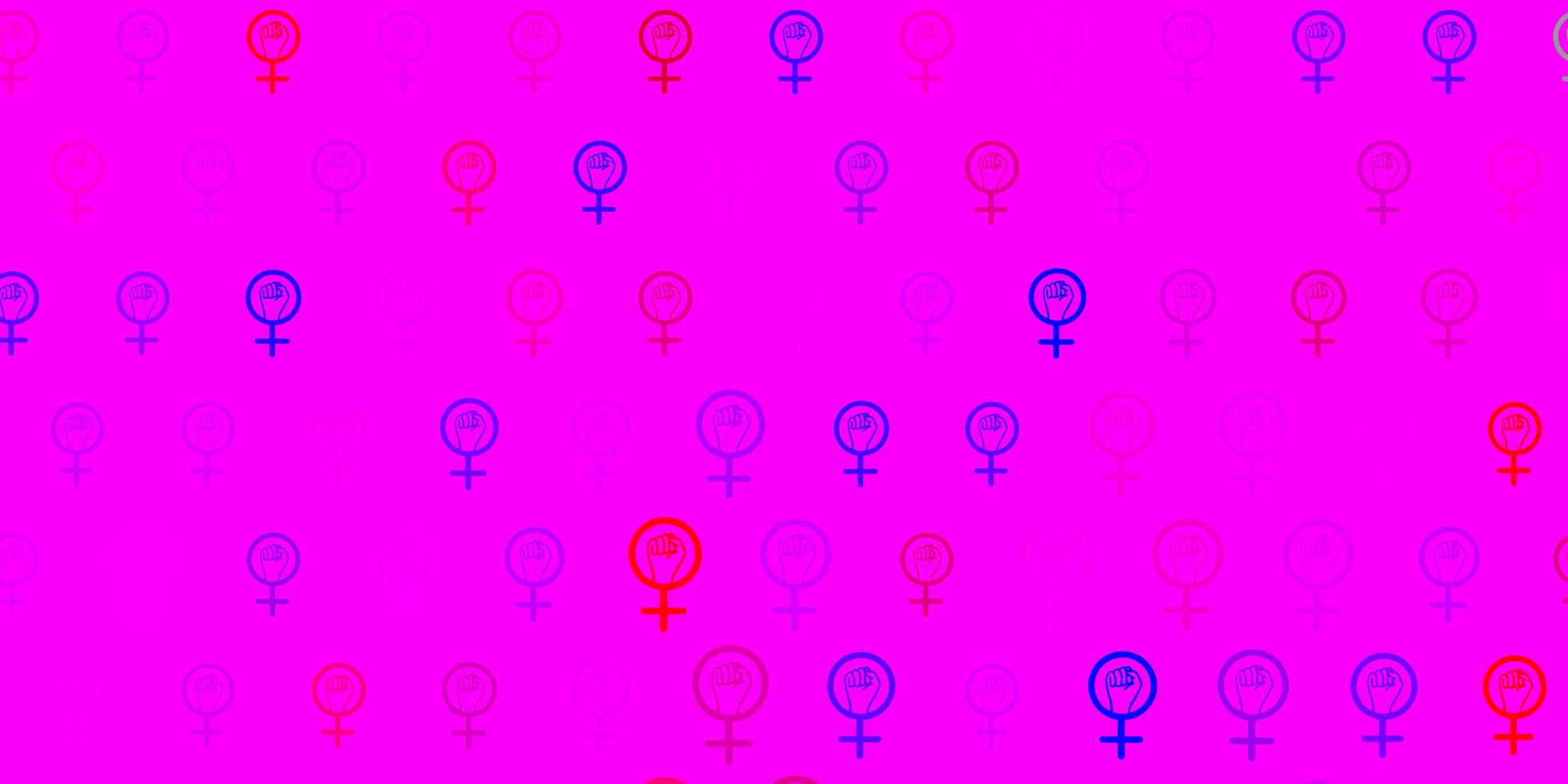 ljusrosa, röd vektorstruktur med kvinnors rättighetssymboler. vektor