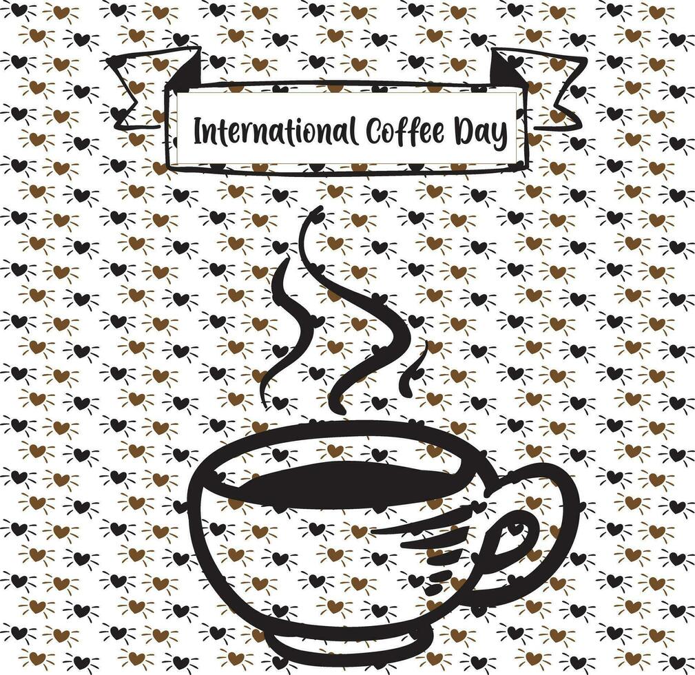 Werbung Poster von zwei Kaffee Tassen mit Kaffee fliegend und Bohnen, Kaffee Tasse Sozial Medien Post, Kaffee Tasse Anzeigen Design im ein kreativ Weg vektor