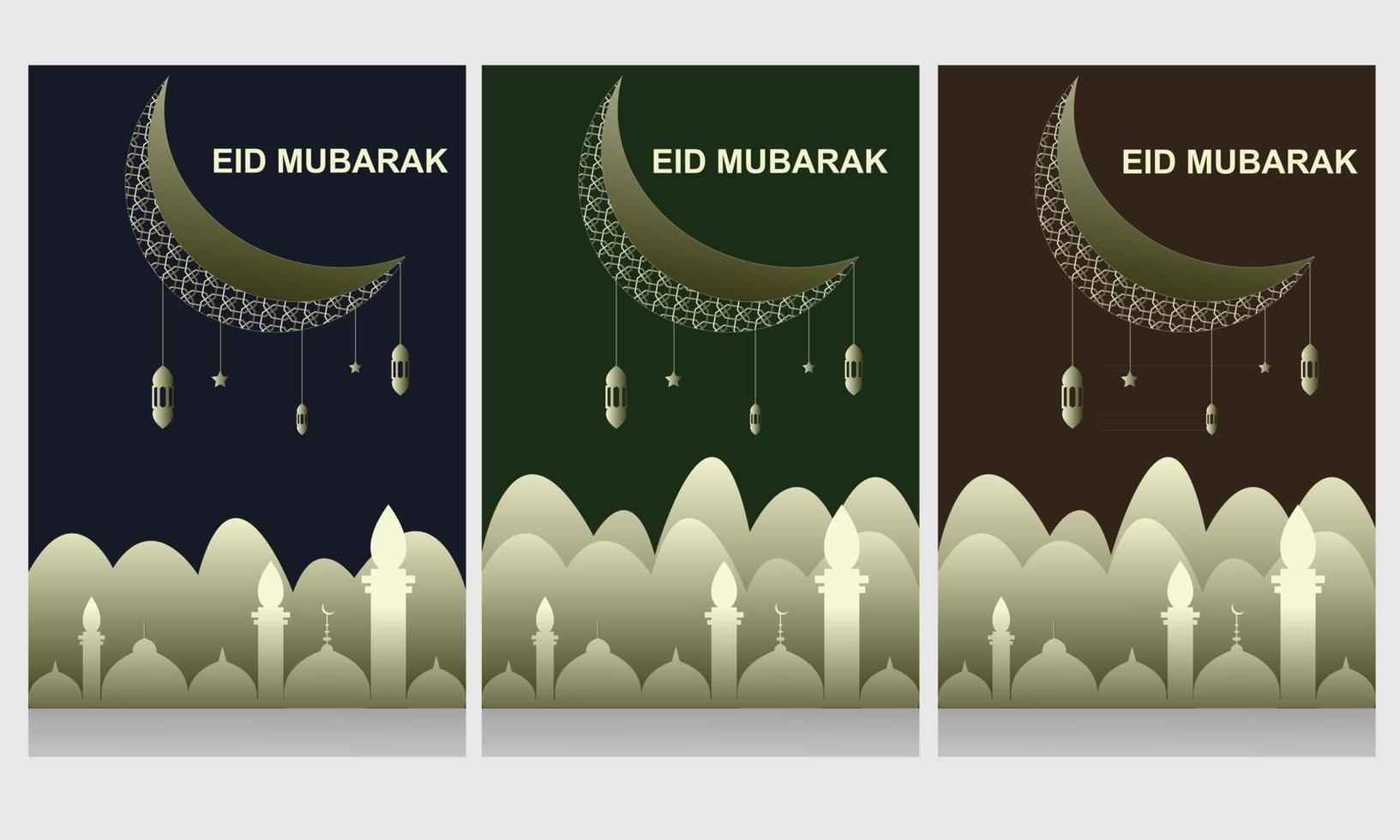 Eid Flyer Design kostenlose Vektorvorlage vektor