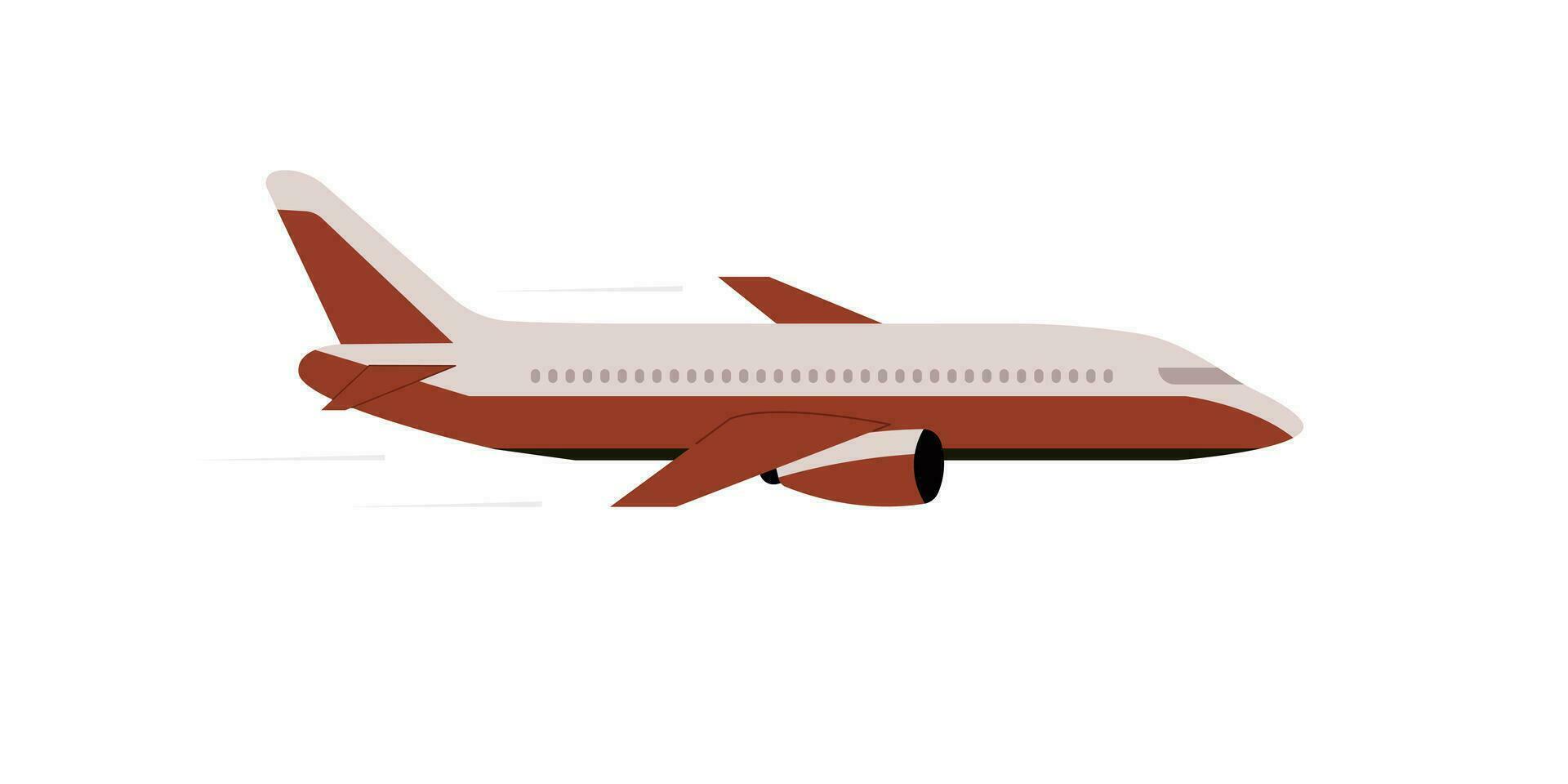 flygande sida se av stor passagerare plan. isolerat vektor illustration