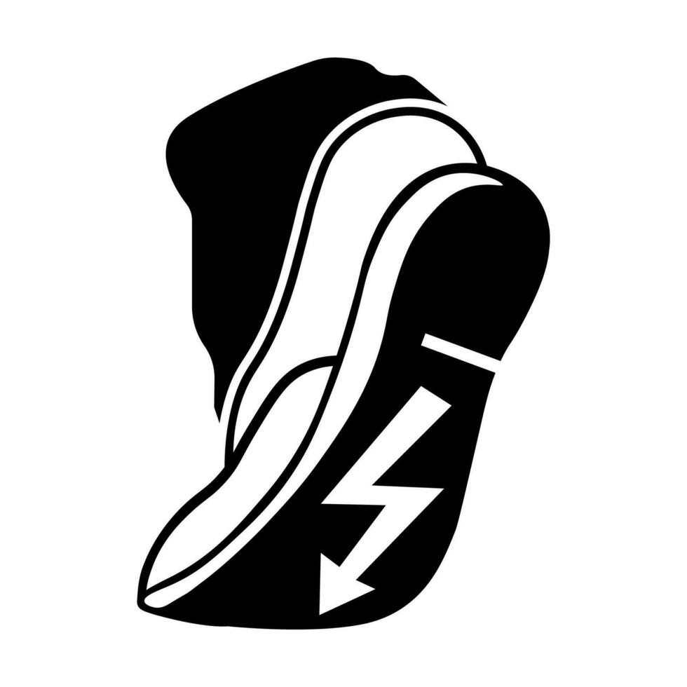 Vorsicht Zeichen verwenden antistatisch Schuhwerk Symbol vektor