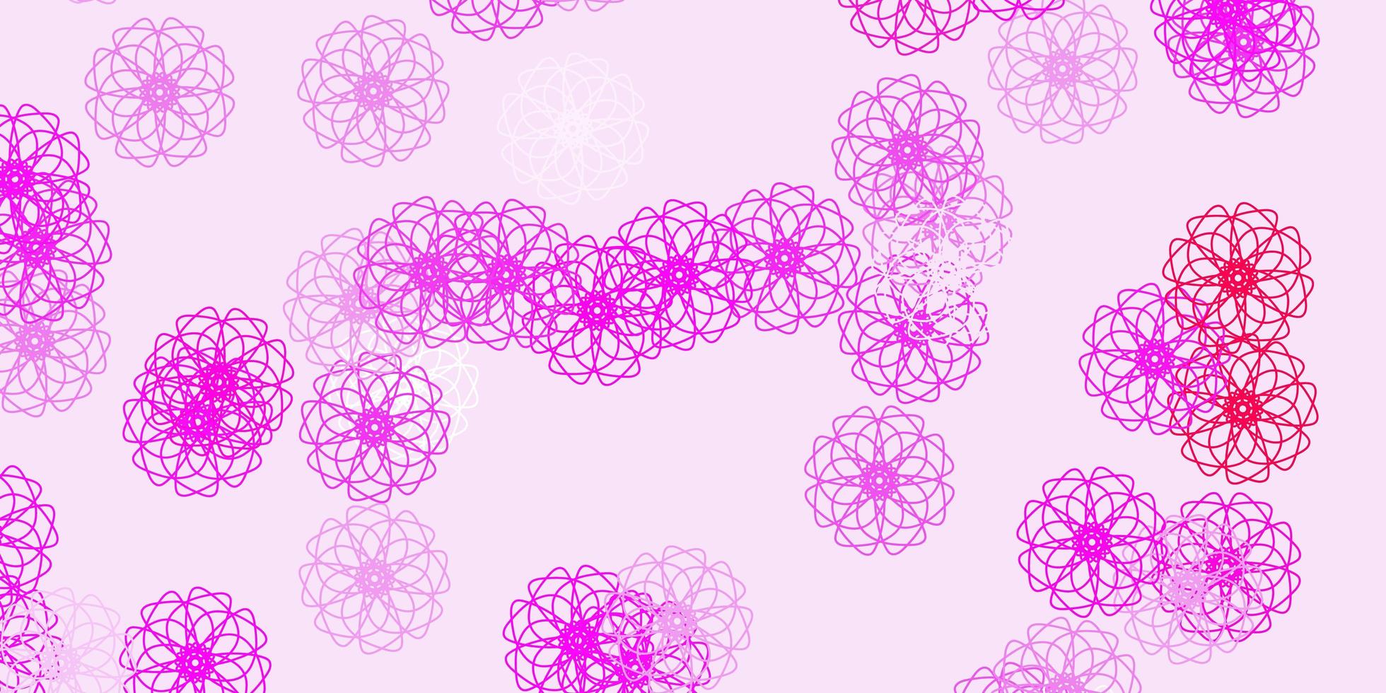 natürliches Layout des hellvioletten, rosa Vektors mit Blumen. vektor