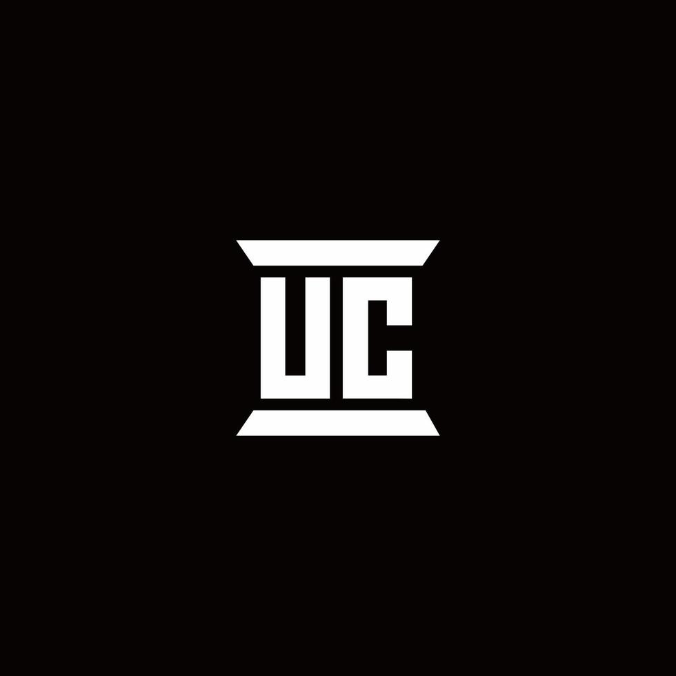 uc logotyp monogram med pelare form mall vektor