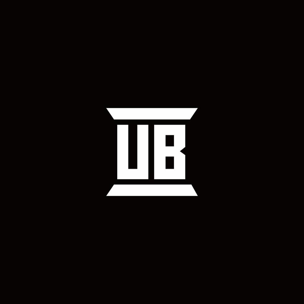 ub-Logo-Monogramm mit Säulenform-Design-Vorlage vektor