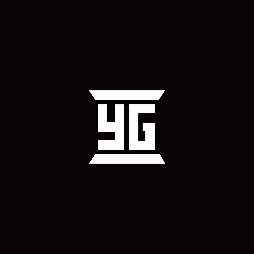 yg-Logo-Monogramm mit Säulenform-Designvorlage vektor