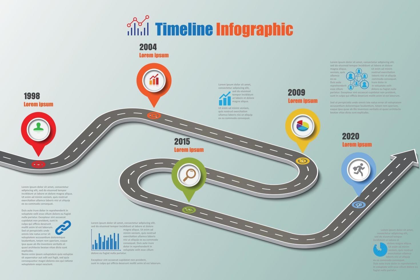 Business Roadmap Timeline Infografik Vorlage Vektor-Illustration vektor