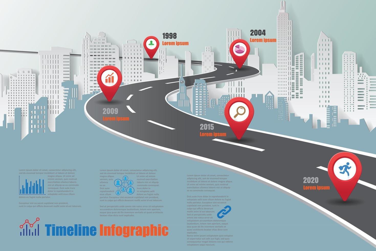 Business Roadmap Timeline Infografik Vorlage Vektor-Illustration vektor