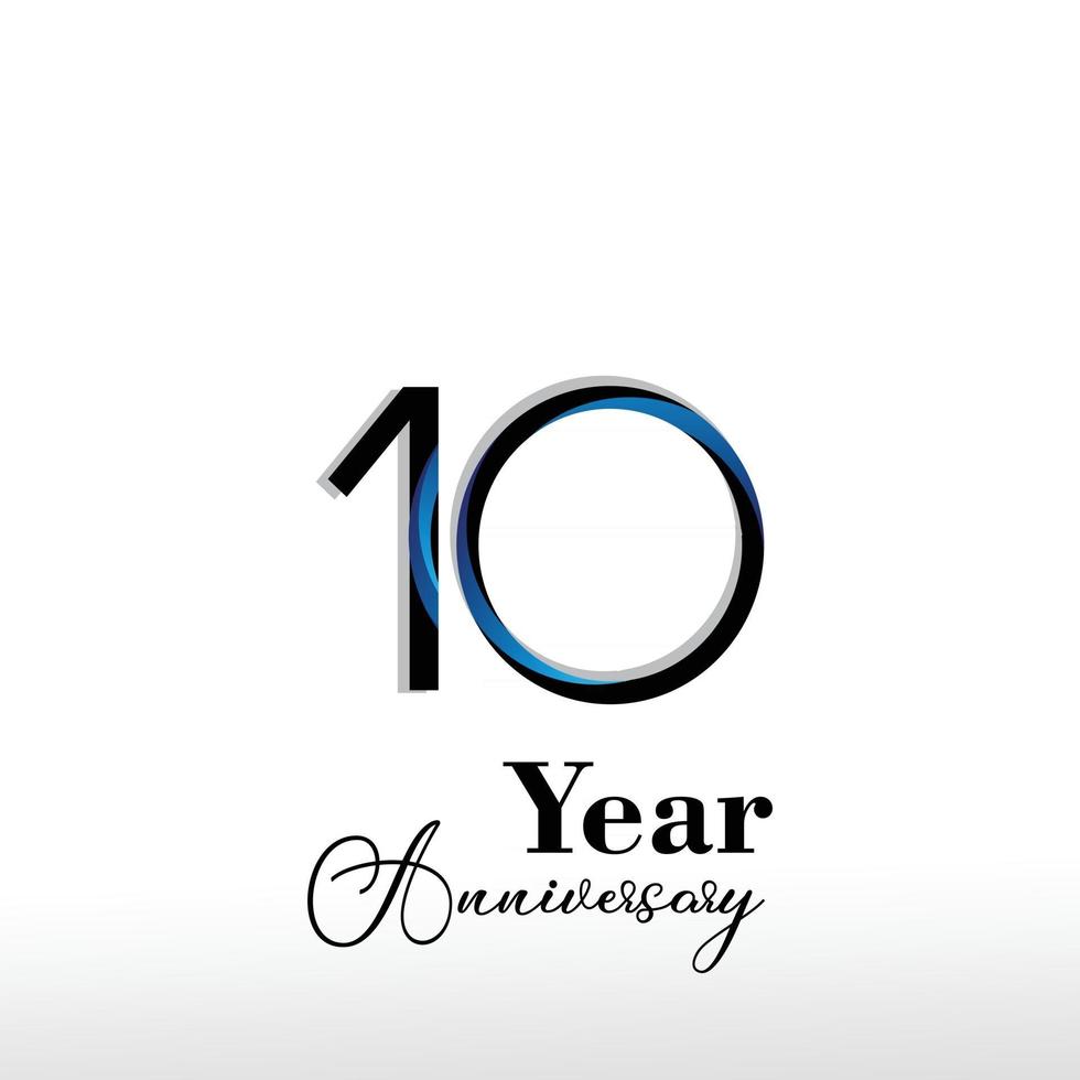 10-jähriges Jubiläum Logo-Vektor-Vorlage vektor