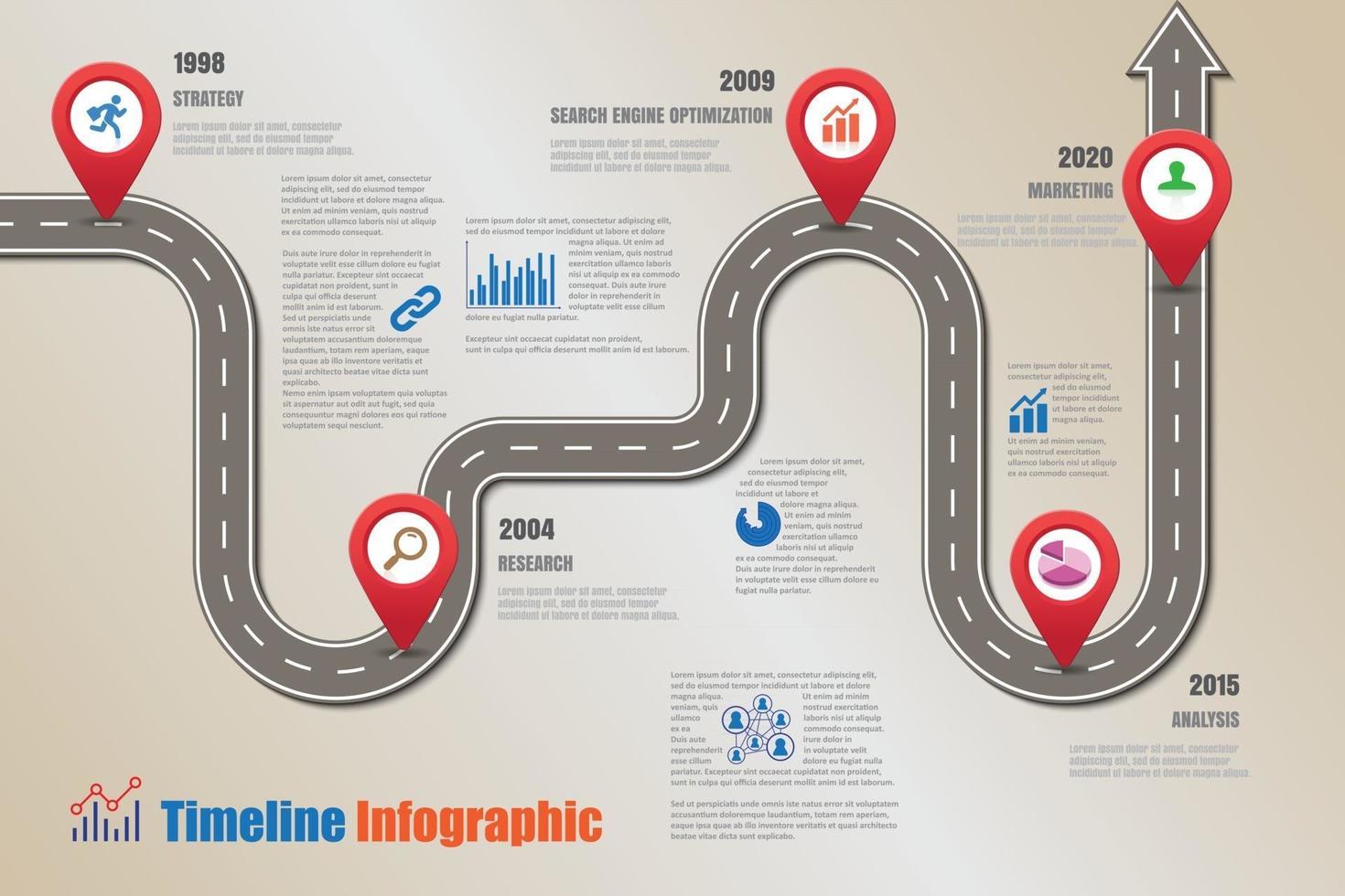 Business Roadmap Timeline Infografik Vorlage Vektor-Illustration vektor