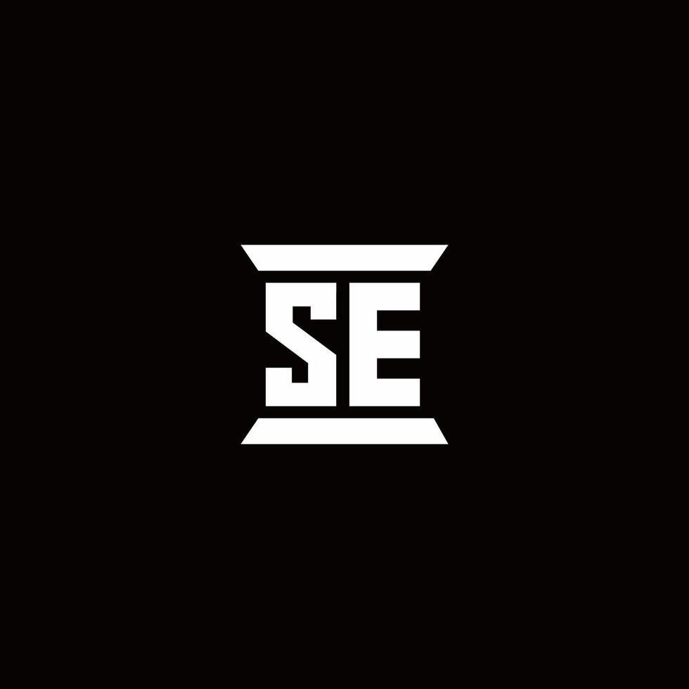 se Logo-Monogramm mit Säulenform-Design-Vorlage vektor