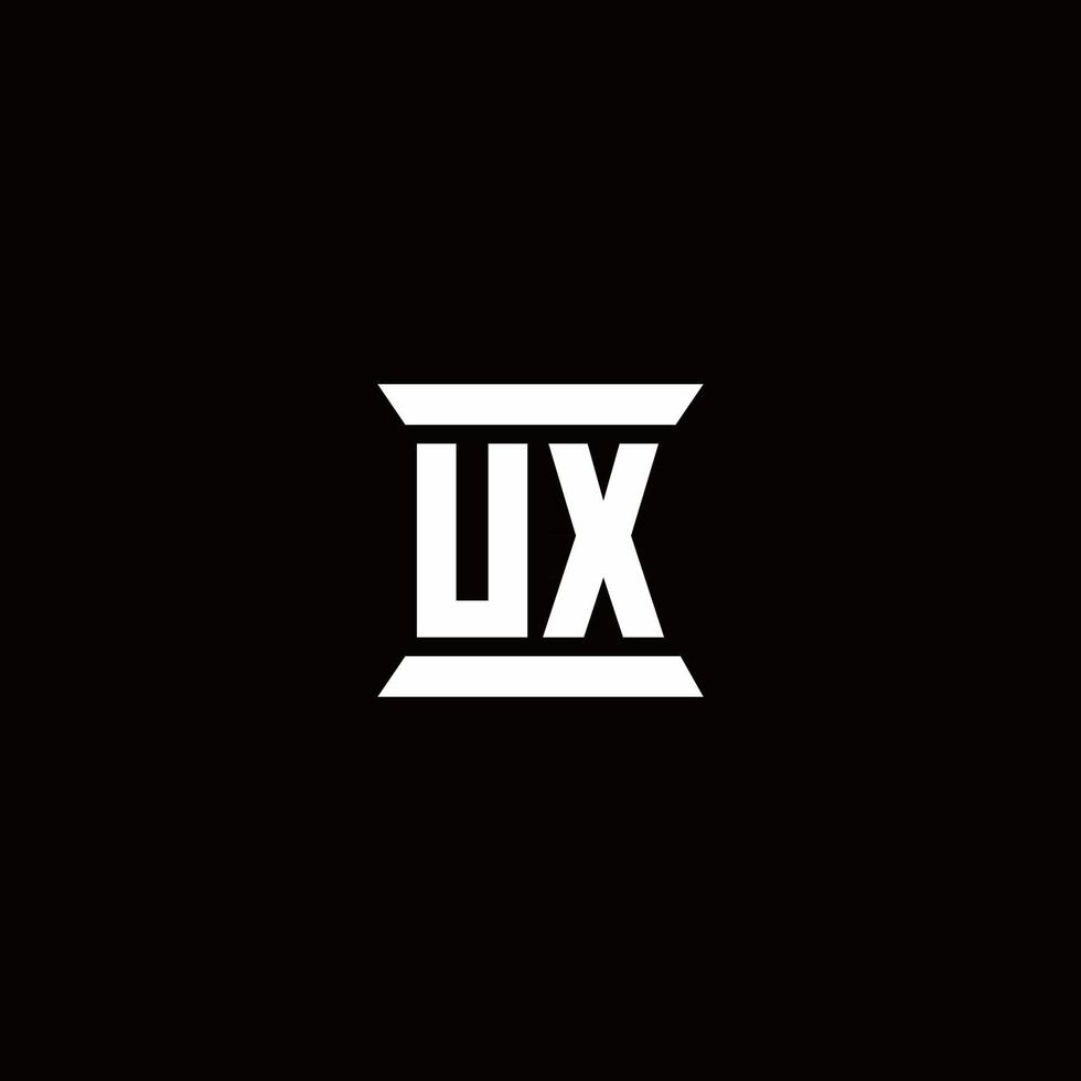 ux logotyp monogram med pelare form mall vektor
