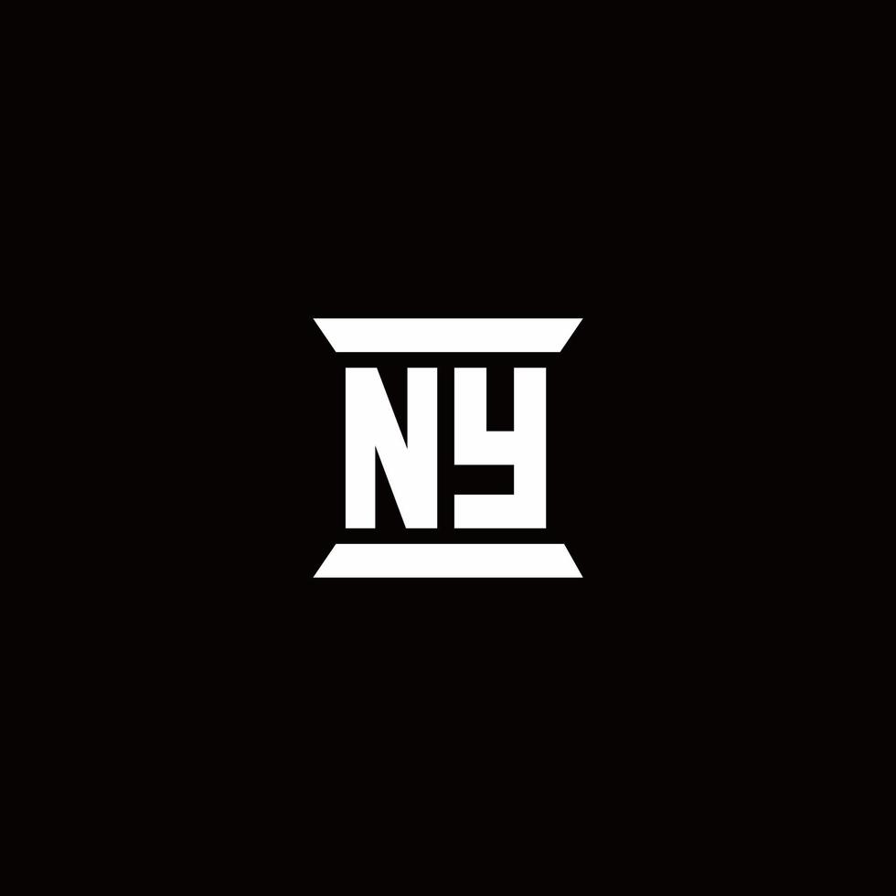 ny-Logo-Monogramm mit Säulenform-Design-Vorlage vektor