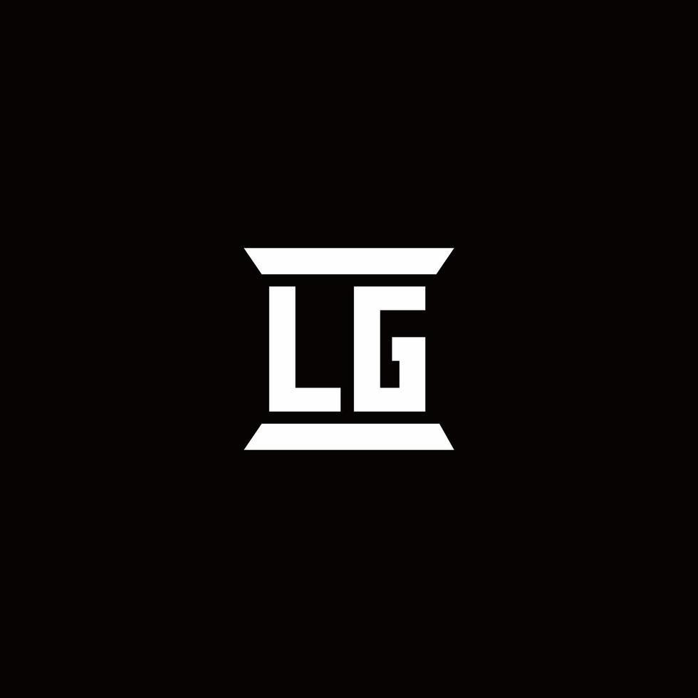 LG Logo-Monogramm mit Säulenform-Design-Vorlage vektor