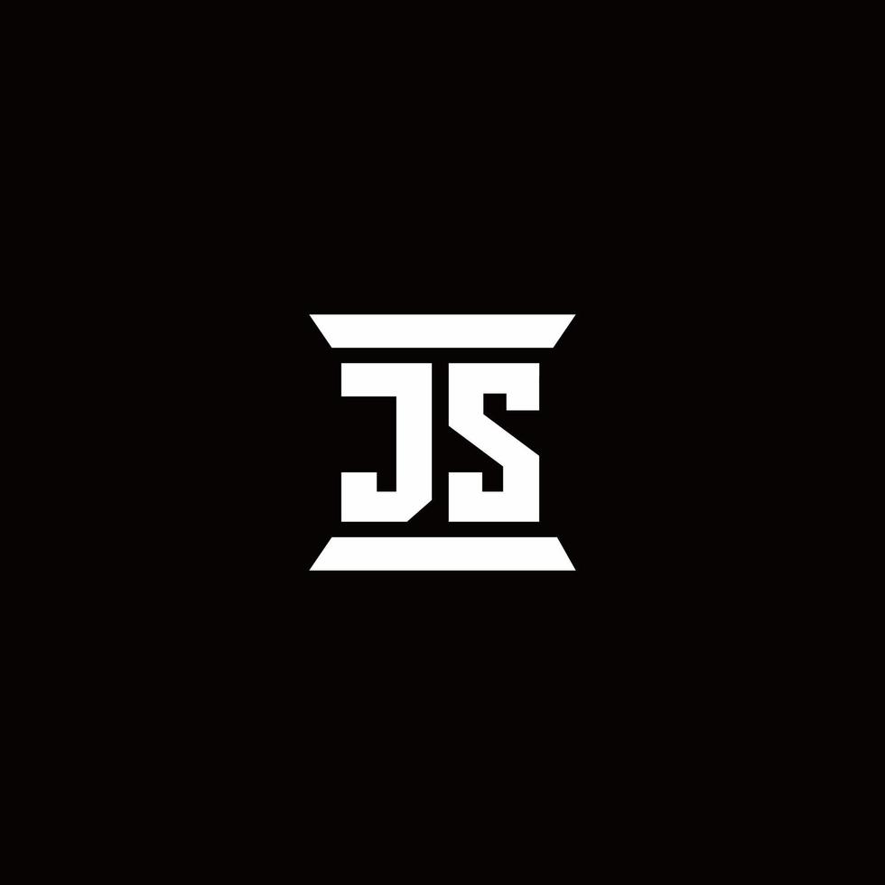 js-Logo-Monogramm mit Säulenform-Design-Vorlage vektor