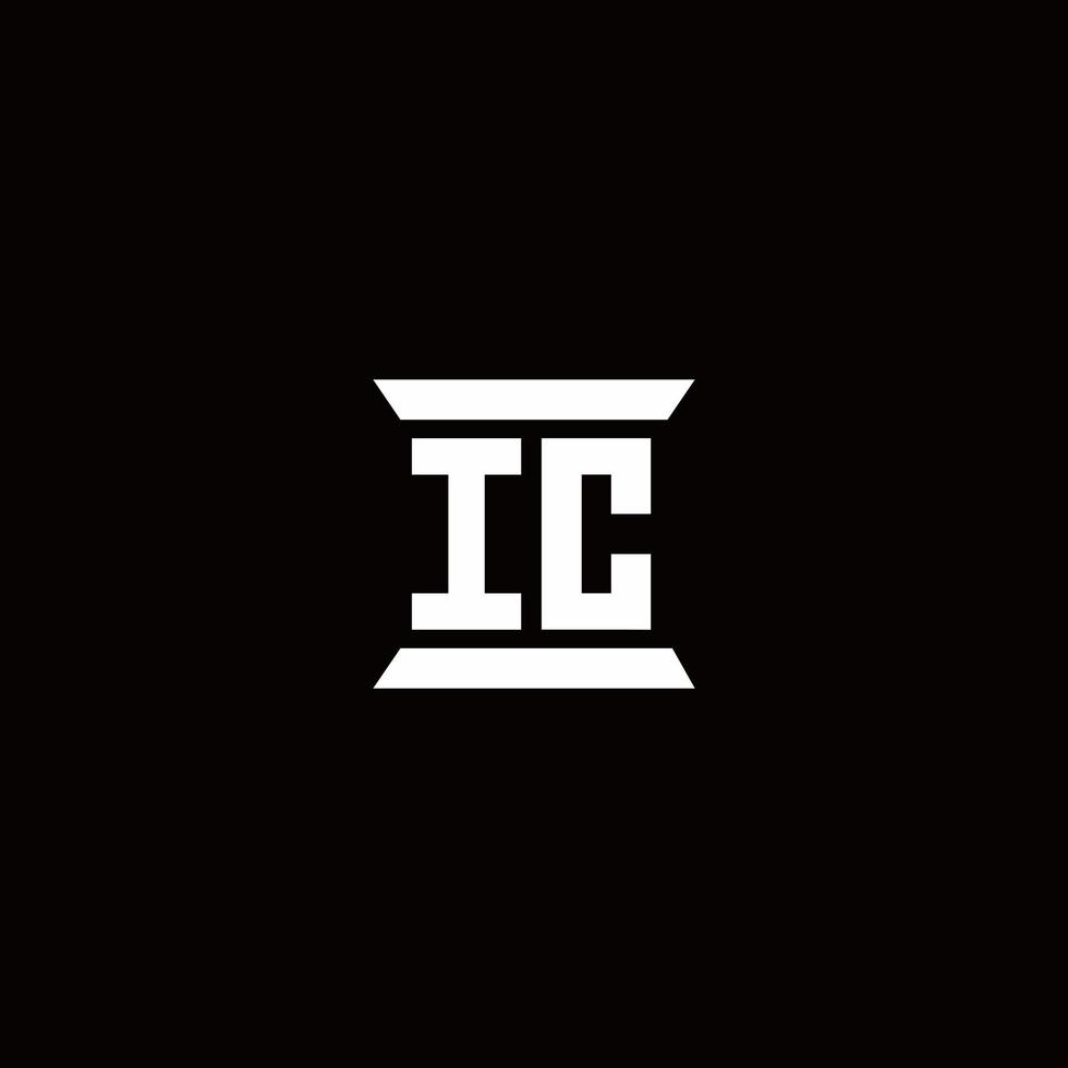 ic logotyp monogram med pelare form mallar vektor