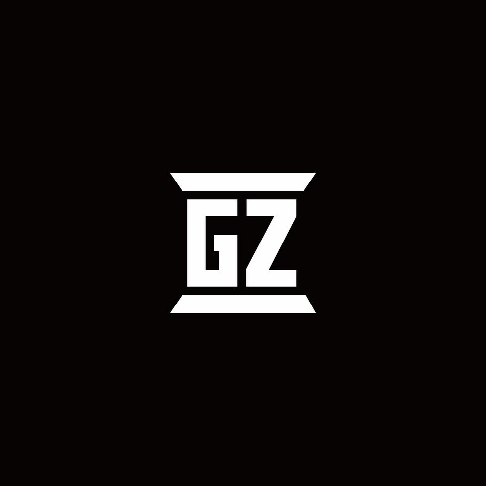 gz logotyp monogram med pelare form mallar vektor