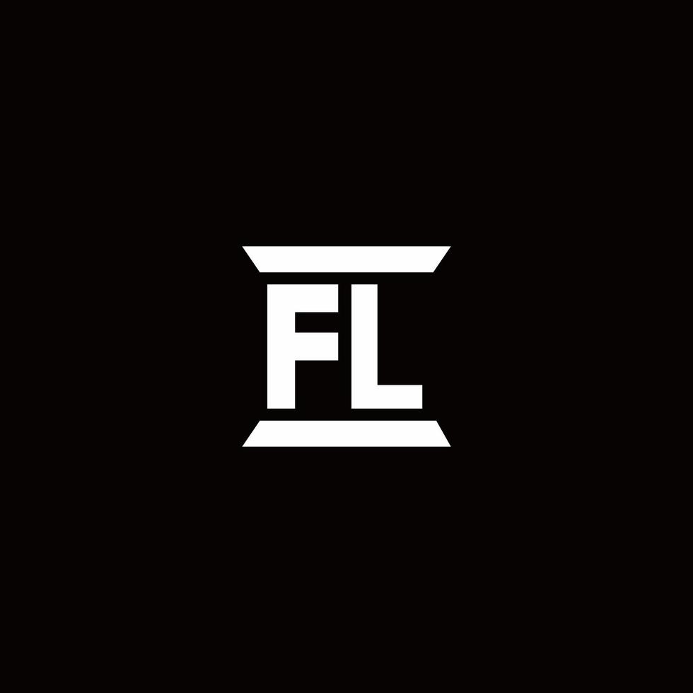 fl logotyp monogram med pelare form mall vektor