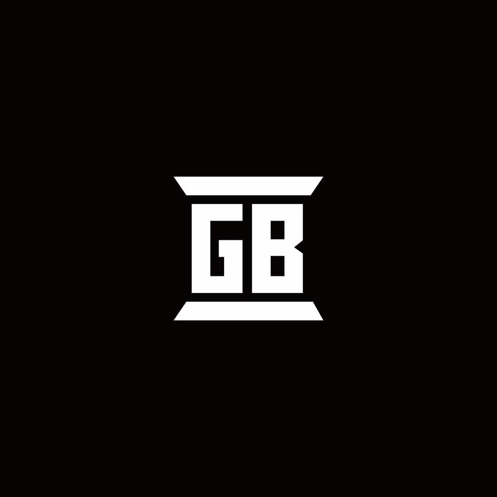 gb logotyp monogram med pelar form design mall vektor