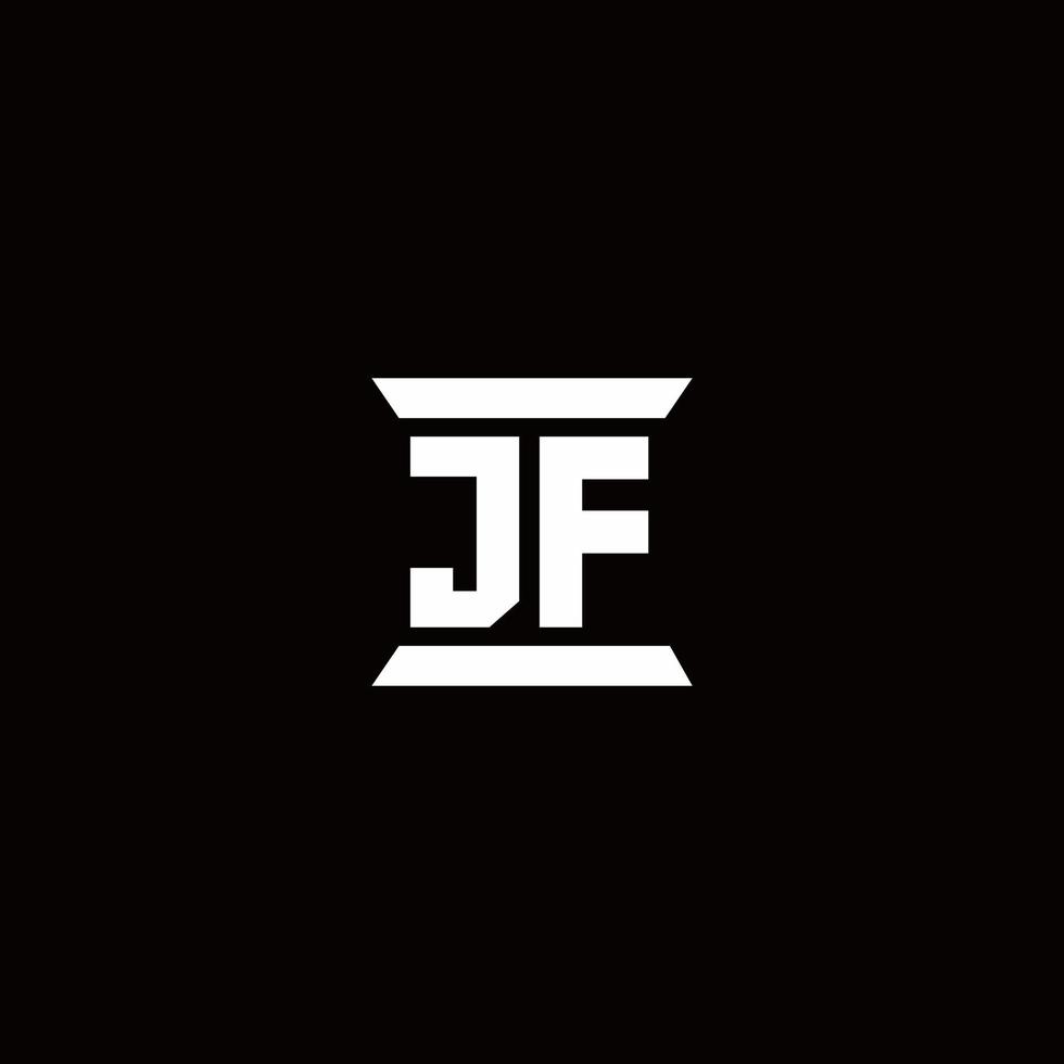 jf-Logo-Monogramm mit Säulenform-Design-Vorlage vektor