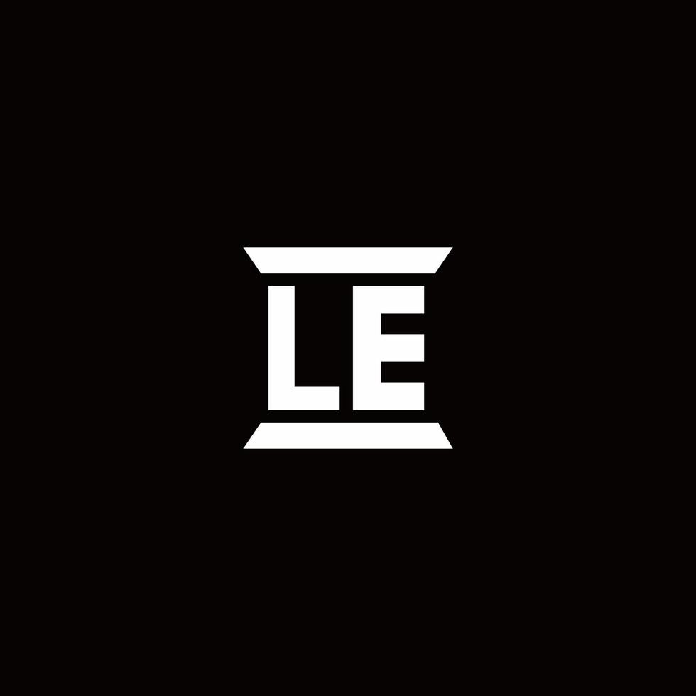 le logo monogram med pelare form mall vektor