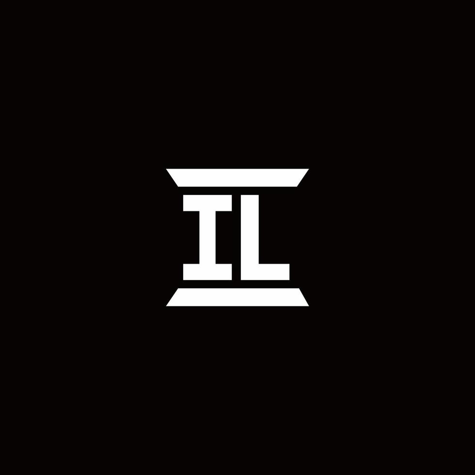 il-logotyp monogram med mallen för pelarform vektor