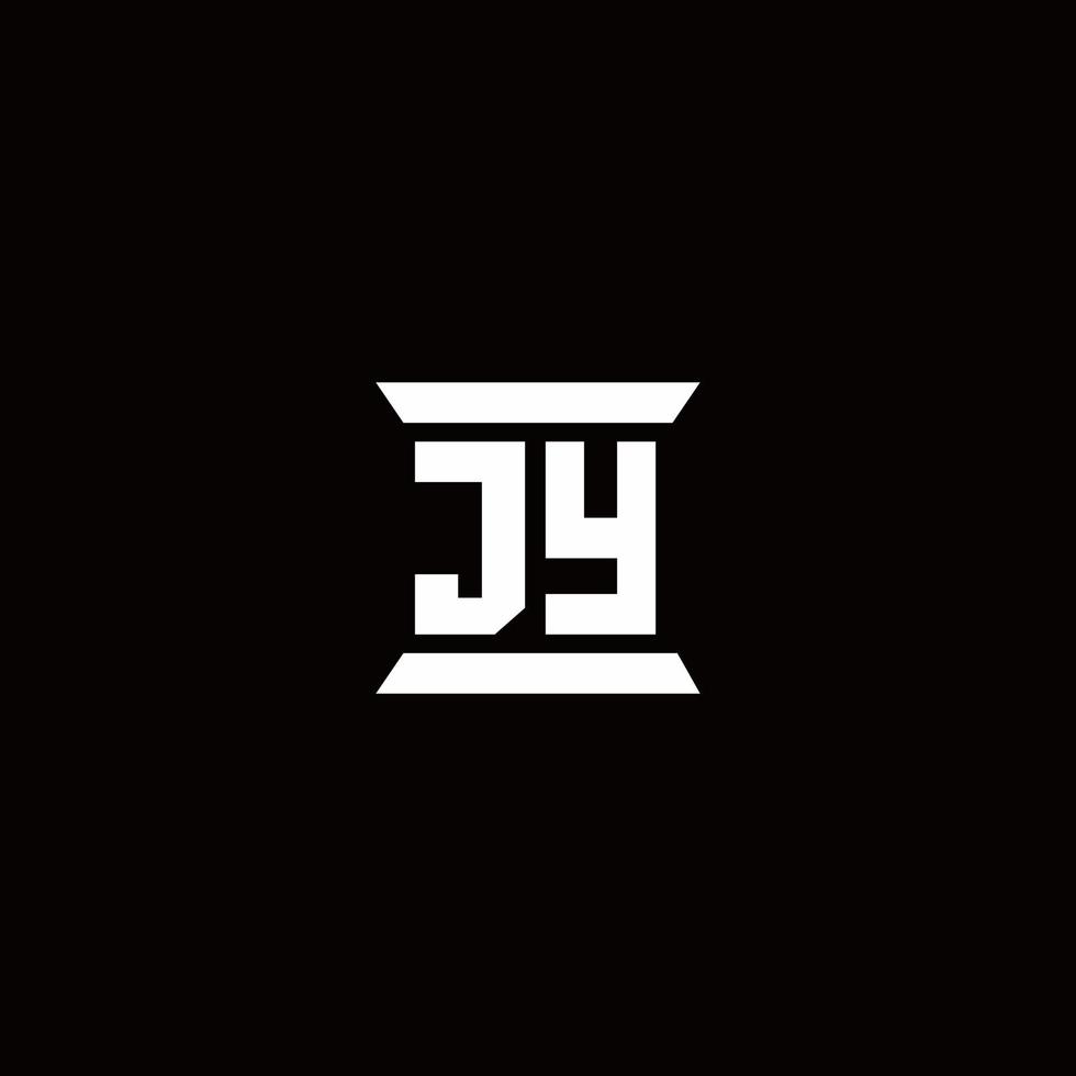 jy Logo-Monogramm mit Säulenform-Design-Vorlage vektor