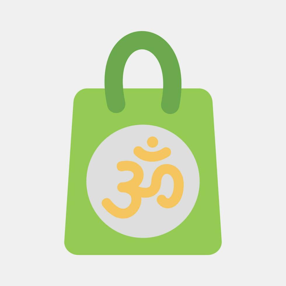 Symbol Geschenk Tasche. Diwali Feier Elemente. Symbole im eben Stil. gut zum Drucke, Poster, Logo, Dekoration, Infografiken, usw. vektor