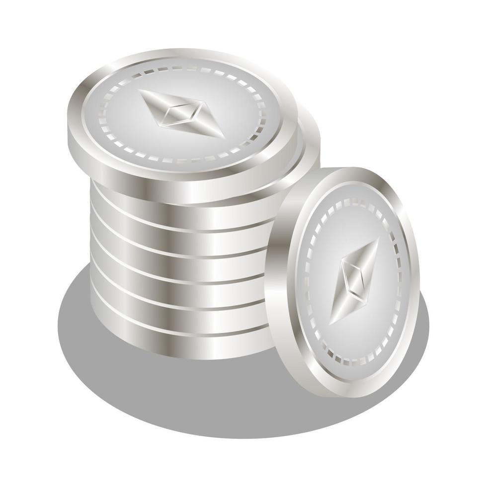 Stapel von Ethereum-Münzen vektor