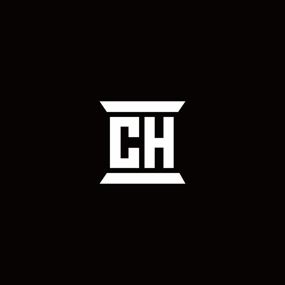 ch-Logo-Monogramm mit Säulenform-Design-Vorlage vektor