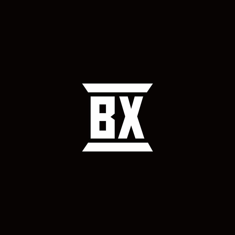bx logotyp monogram med pelare form mallar vektor