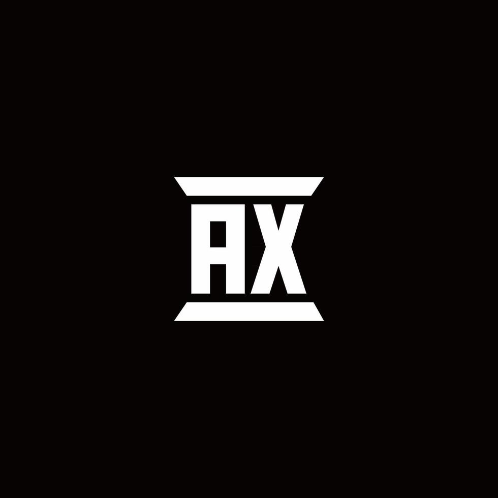 Axt-Logo-Monogramm mit Säulenform-Design-Vorlage vektor