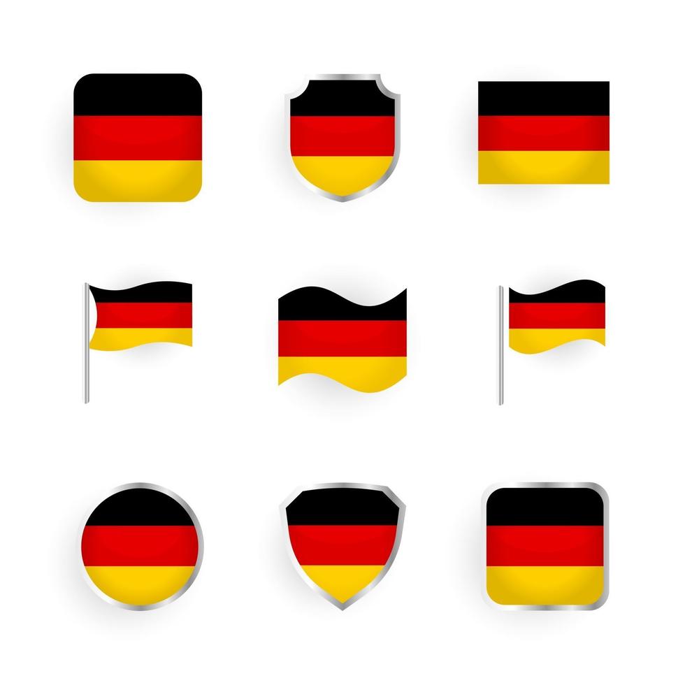 Tyskland flagga ikoner set vektor
