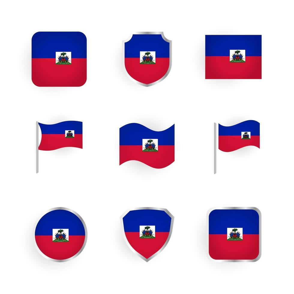 Haiti-Flaggensymbole gesetzt vektor