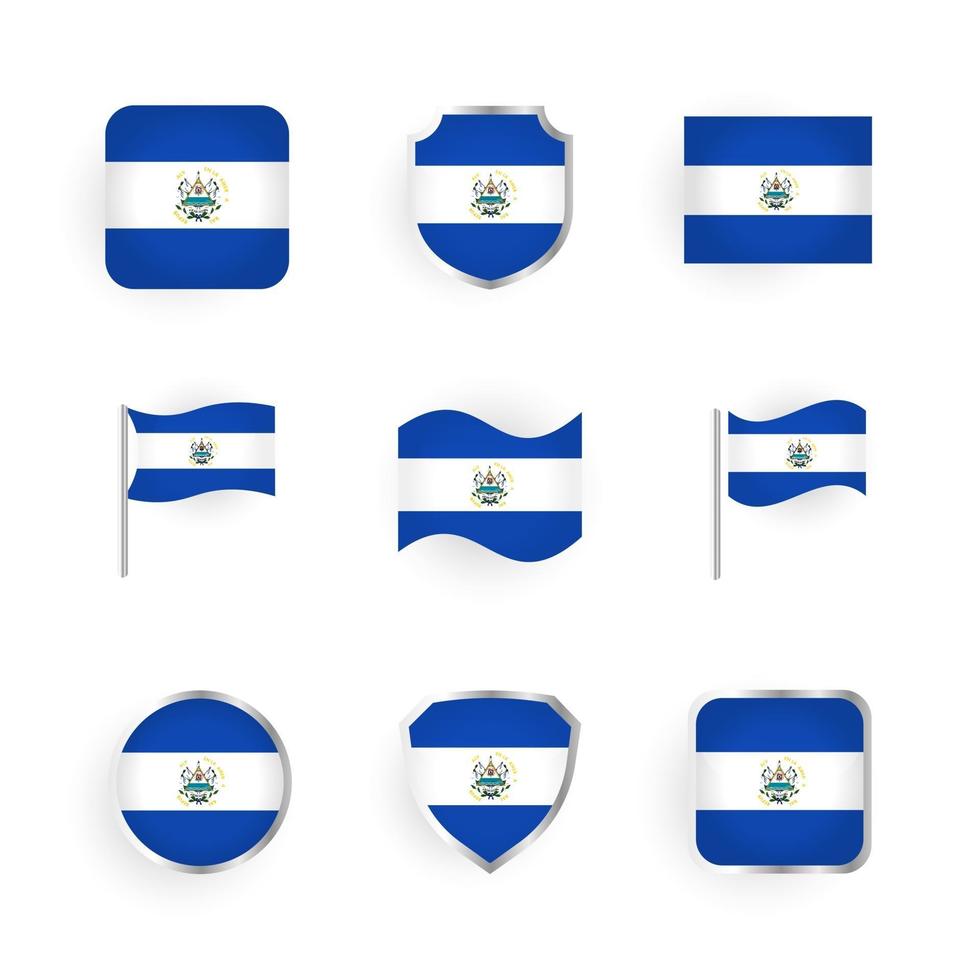 El Salvador Flaggensymbole gesetzt vektor