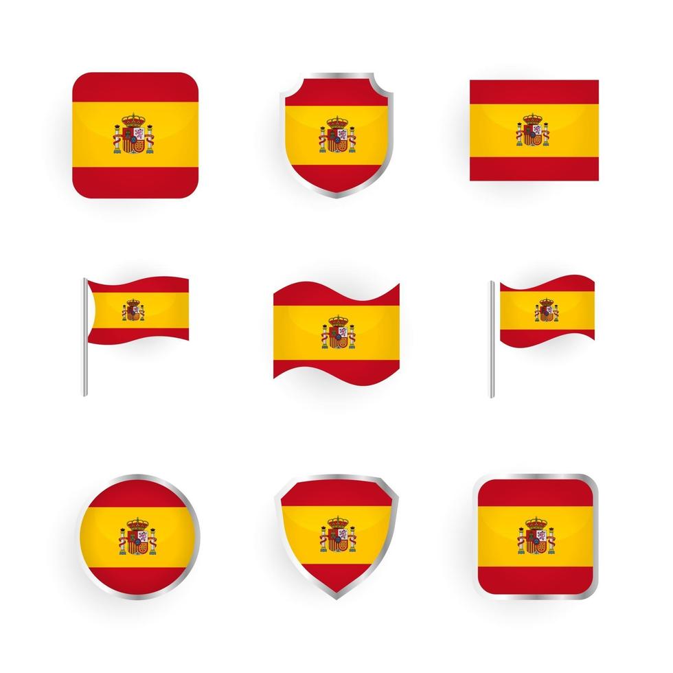 Spanien Flaggensymbole gesetzt icons vektor