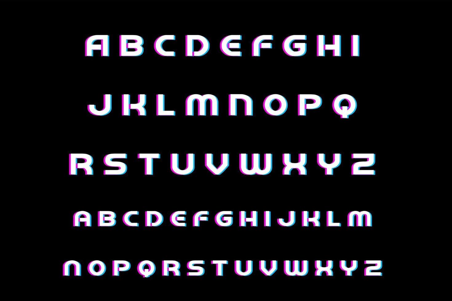 moderne Retro-Alphabetschrift von a bis z vektor