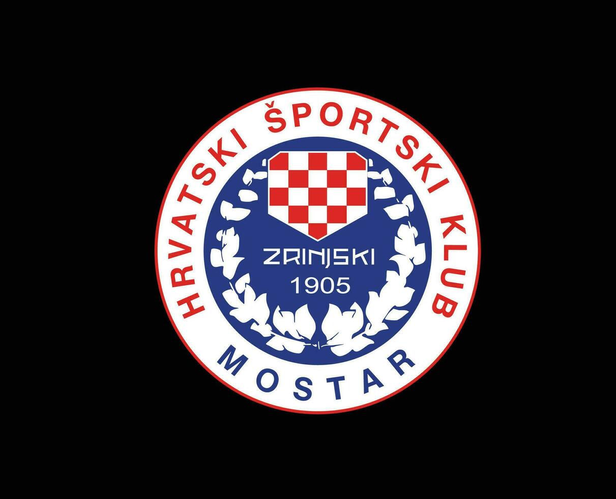 zrinjski mostar klubb logotyp symbol bosnien herzegovina liga fotboll abstrakt design vektor illustration med svart bakgrund