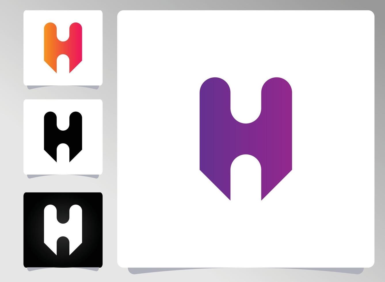 h brev logotyp abstrakt design vektor