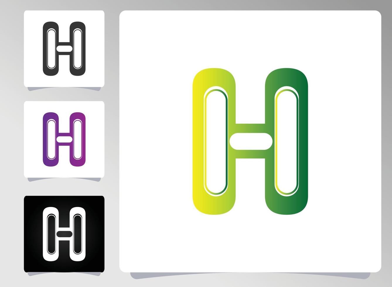 h Brief Logo abstraktes Design vektor