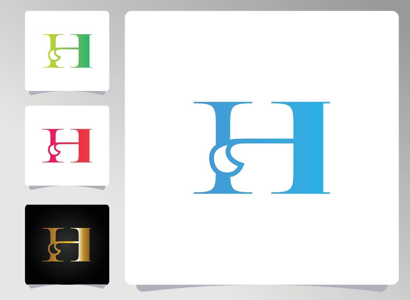 h brev logotyp abstrakt design vektor