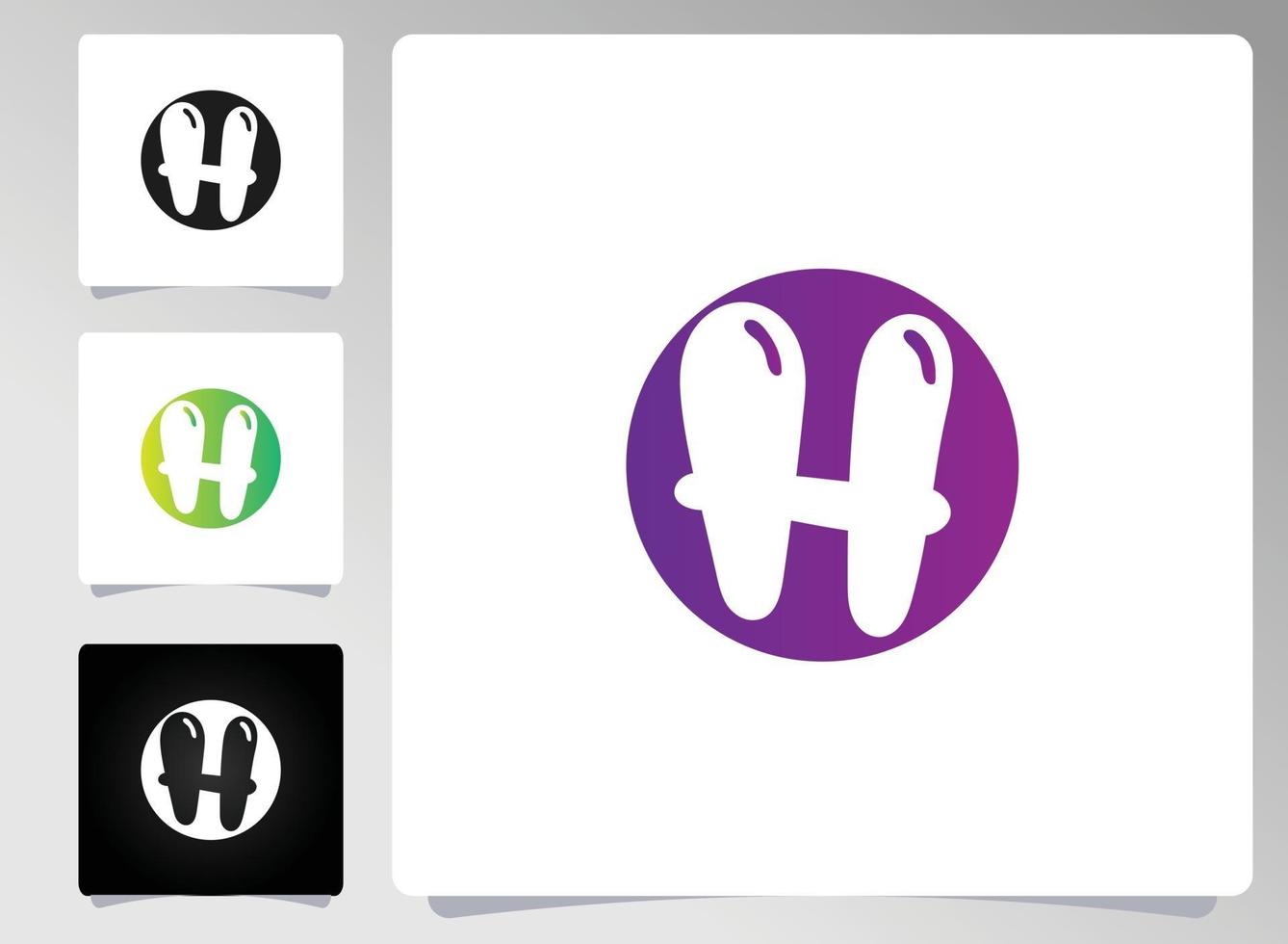 h brev logotyp abstrakt design vektor