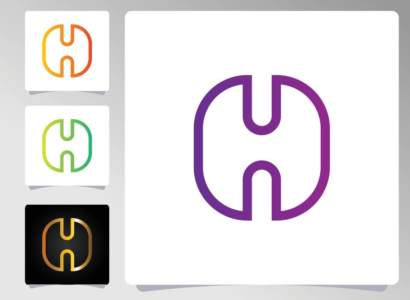 h Brief Logo abstraktes Design vektor
