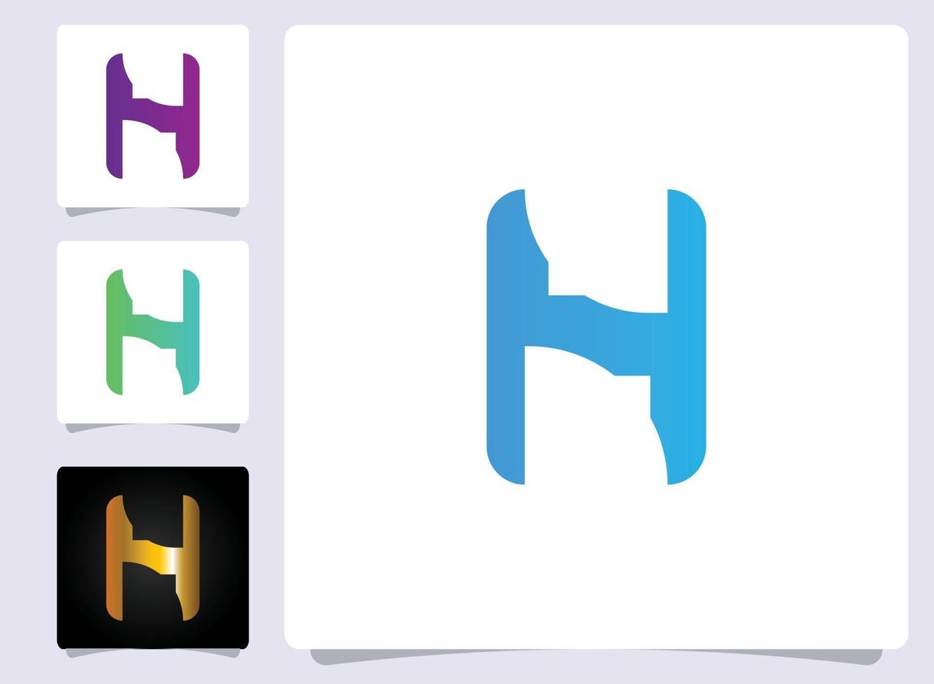 h brev logotyp abstrakt design vektor