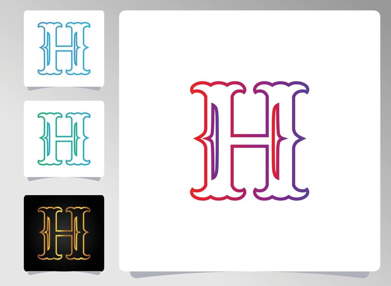 h Brief Logo abstraktes Design vektor