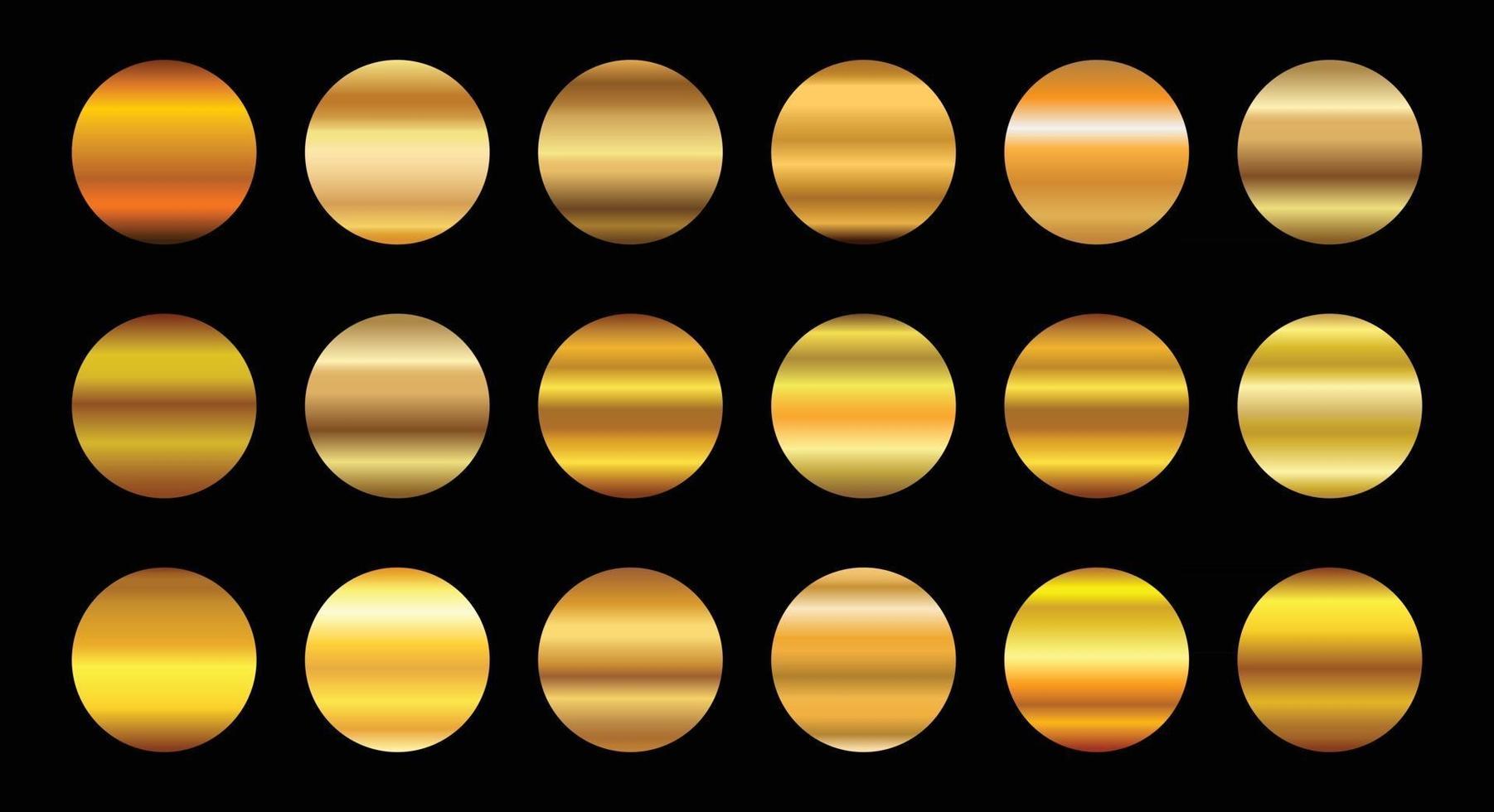 Sammlung von goldenen Farbverlaufsfeldern vektor