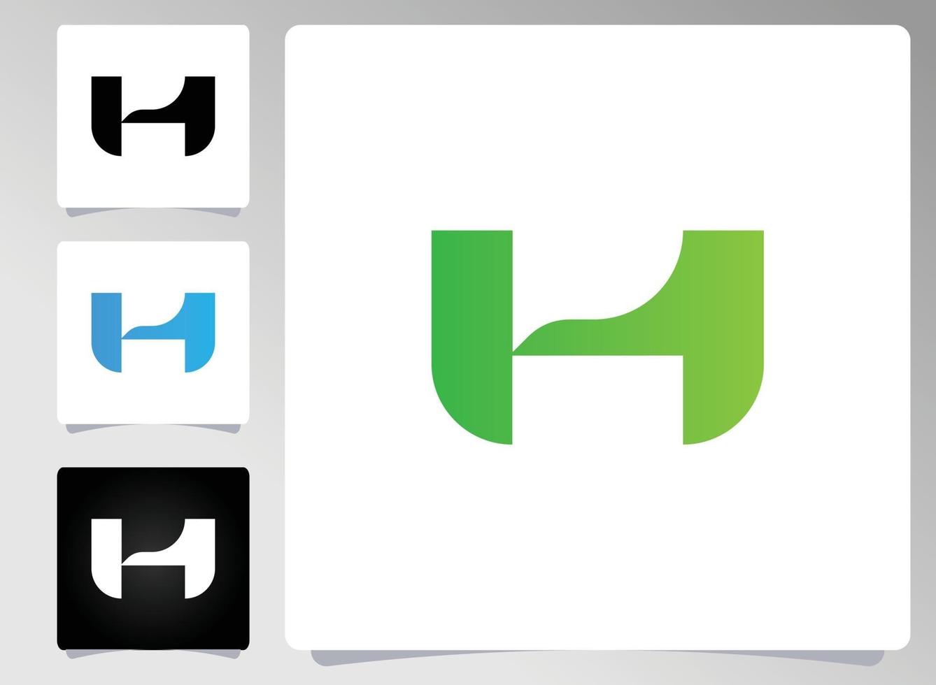 h brev logotyp abstrakt design vektor